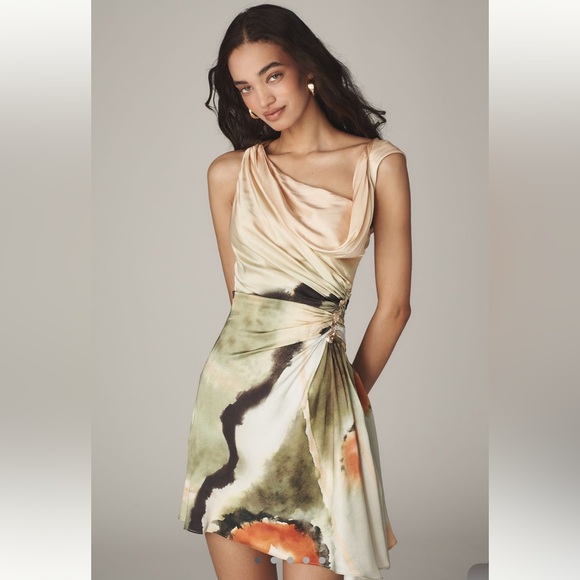 AMUR Dresses & Skirts - Amur‎ Elowen mini in butterfly wing One-Shoulder Dress